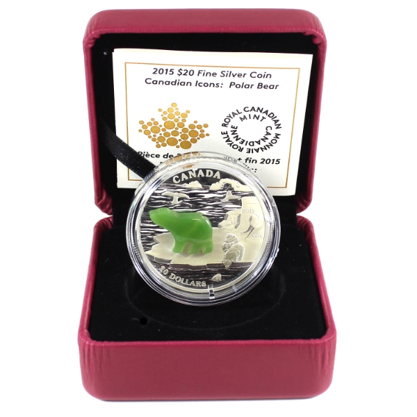 2015 $20 Canadian Icons: Polar Bear Fine Silver Coin