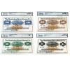 Image 1 : Manhattan Silver Mining Co 1870's Austin, NV Legacy CUNC64 to GEM UNC66 Remainder Banknotes. 4pcs. 