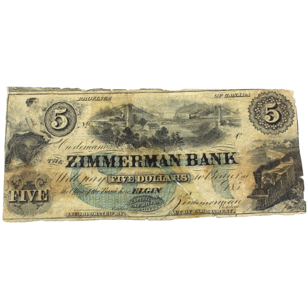 815-12-08-06R 185_ $5 Zimmerman Bank F Zimmerman Check Letter C