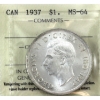 Image 1 : Silver $1 1937 ICCS MS64
