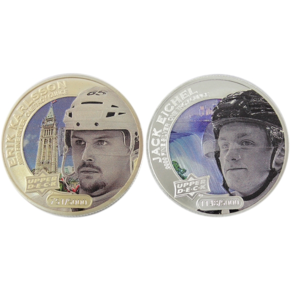 2x 1oz Cook Islands Upper Deck 2017 $5 Hockey .9999 Fine Silver Rounds. 2pcs. (Tax Exempt)