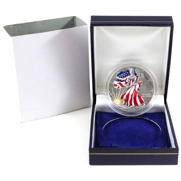 USA Silver 1999 Colourized Standing Liberty Coin (Tax Exempt)