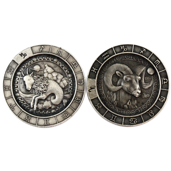 1oz Monarch Zodiac .999 Silver Rounds. 2pcs. (Tax Exempt)
