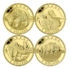 Image 1 : 2014 O Canada Set of 4x $5 1/10oz .9999 Gold Coins in Walnut Case (Tax Exempt)
