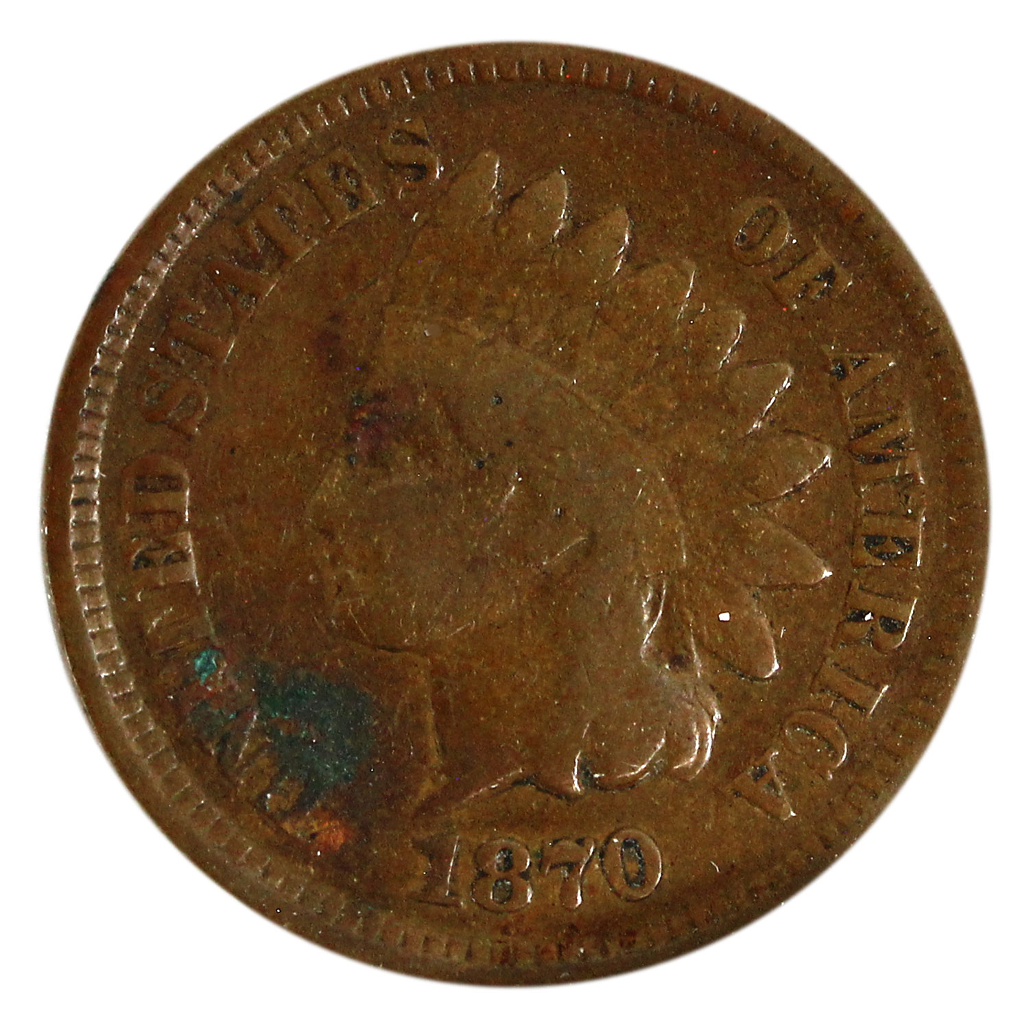 USA 1870 1-cent Indian Head VG