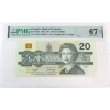 Image 1 : BC-58d-i 1991 $20 PMG GEM UNC67 EPQ Knight-Dodge Printer: BABN SN: AWY1012811