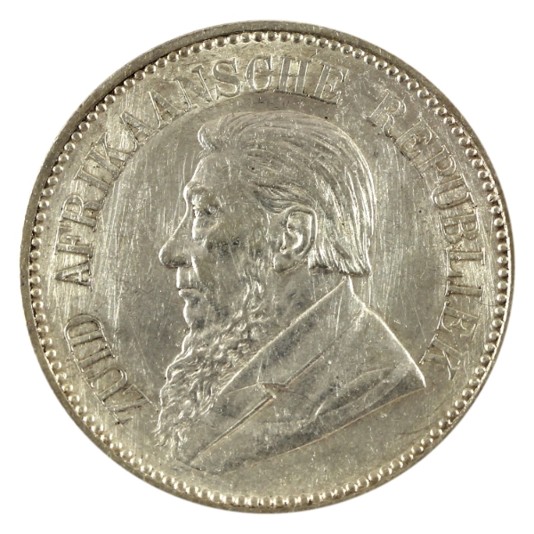 South Africa Silver 1896 2.5 Shillings EF-AU (scratched)