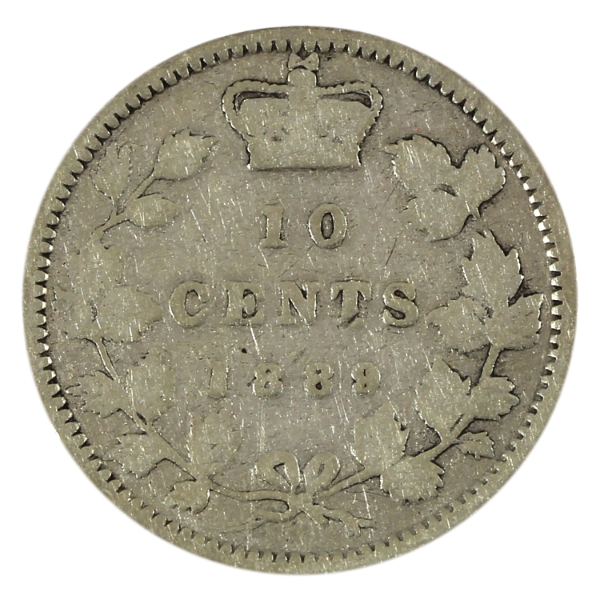10-cent 1889 G (Scratched)
