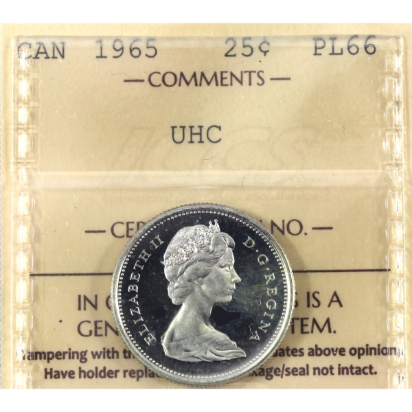 25-cent 1965 ICCS PL66 Ultra Heavy Cameo