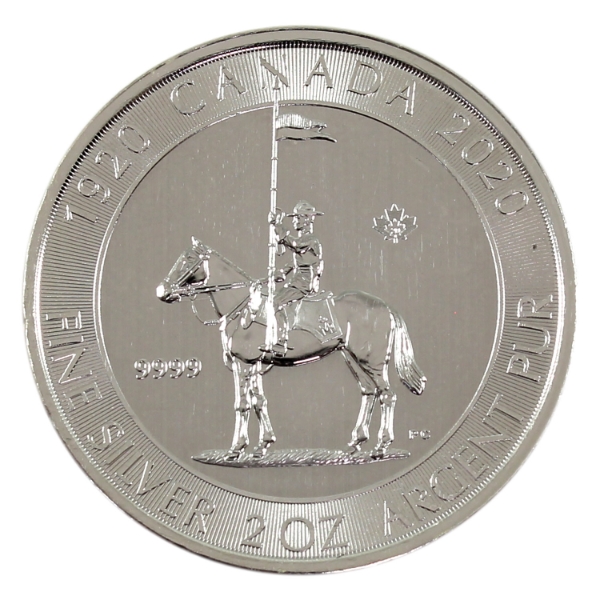 2oz 2020 $10 100th Anniversary of the RCMP .9999 Fine Silver Round (Tax Exempt)