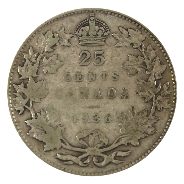 25-cent 1936 Dot VG10