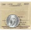 Image 1 : 25-cent 1938 ICCS MS64