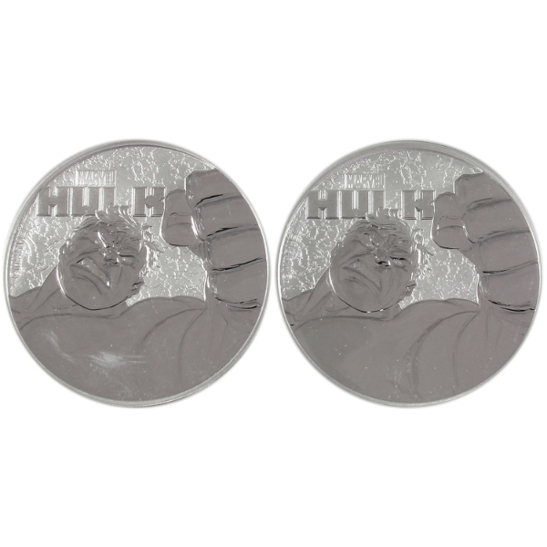 2x 1oz Tuvalu 2019 $1 Marvel Series- Hulk .9999 Fine Silver. 2pcs (Tax Exempt)