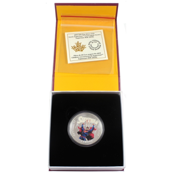 2015 $20 Iconic Superman: Superman #28 (2014) 1oz .9999 Fine Silver (Tax Exempt)
