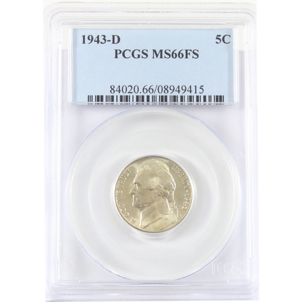 USA 1943D Jefferson Nickel PCGS MS66 FS