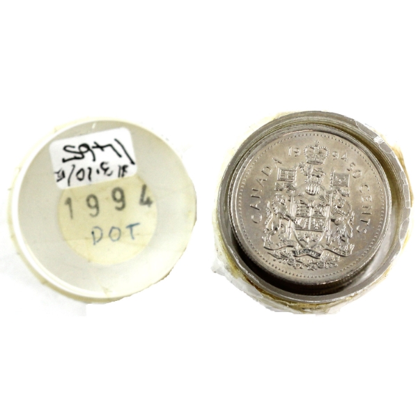 50-cent 1994 'Dot in G' Variety Roll of 25pcs