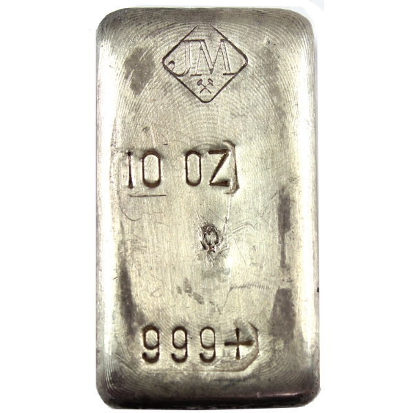 10oz Johnson Matthey Vintage .999+ Silver Bar. Mintage of <2000! (Tax Exempt)