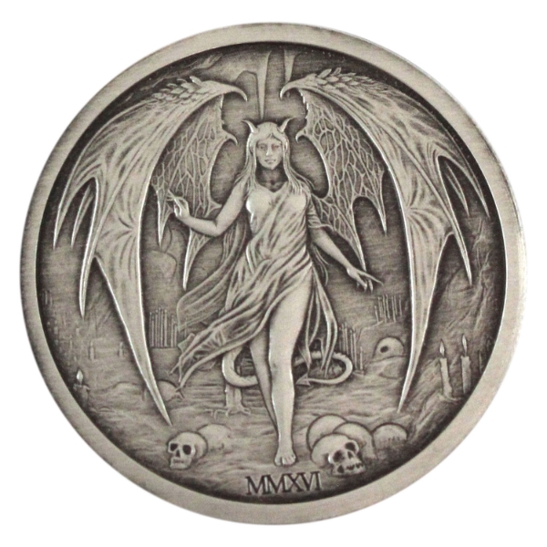 2oz 2016 Pheli Mint Temptation of the Succubus Antiqued .999 Fine Silver Round (Tax Exempt)