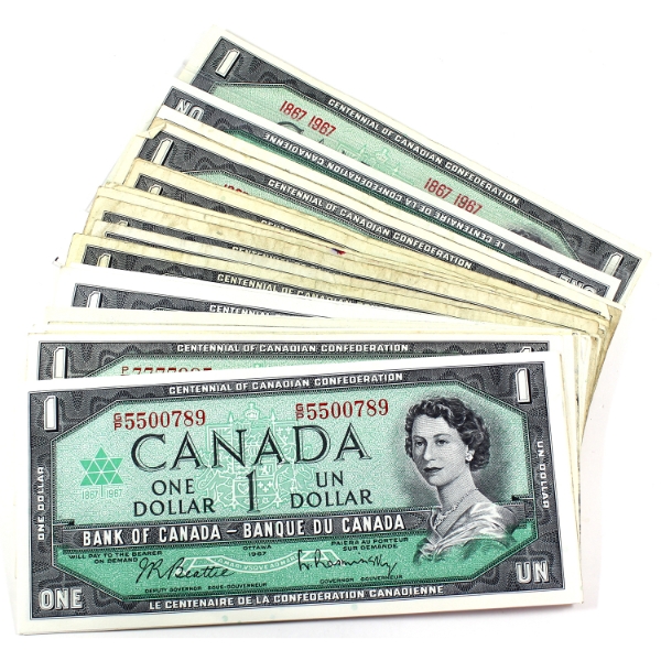 Bulk Lot of 1967 $1 Banknotes, Some Replacements. 35pcs.