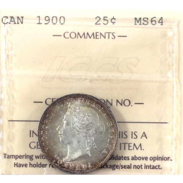 25-cent 1900 ICCS MS64
