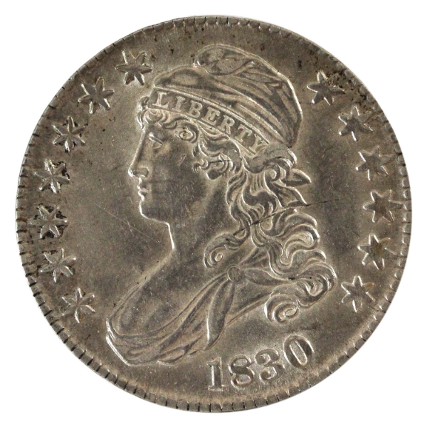 USA Silver 1830 Capped Bust Half Dollar Large O AU-UNC (Scratched)