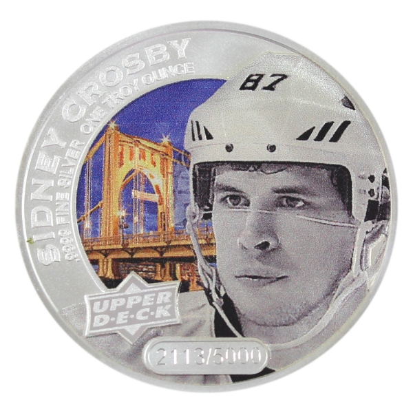 1oz Cook Islands 2017 $5 Upper Deck Grandeur- Sidney Crosby .9999 Silver Coin (Tax Exempt)