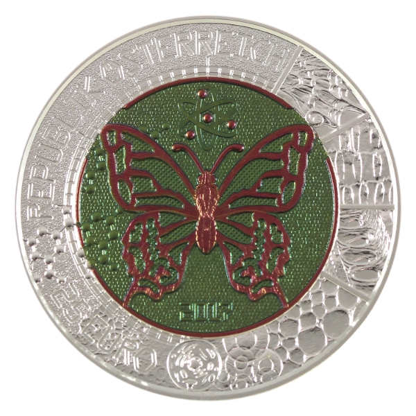 Austria 2017 25 Euros Mikrokosmos Coin w/ Two-Tone Niobium Core & .900 Fine Silver Ring