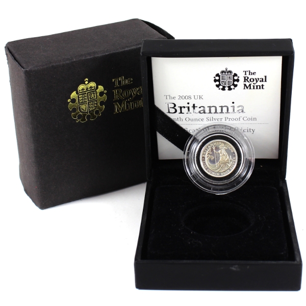 Great Britain Silver 2008 20 Pence 1/10oz Britanna .999 Fine Silver Coin (Tax Exempt)