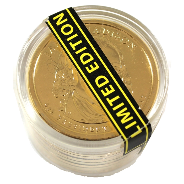 USA 2007 Limited Edition Gold Plated Presidential Dollars. Holder Still Sealed.