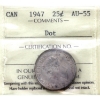 25-cent 1947 Dot ICCS AU55