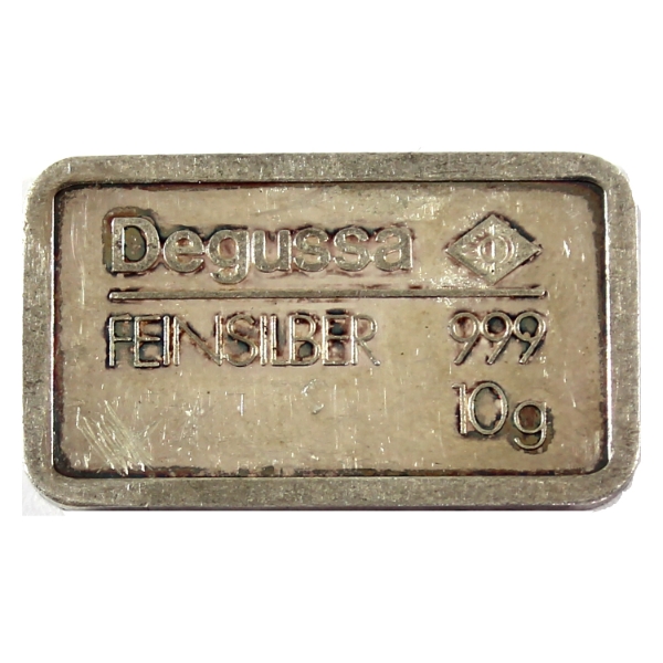 10g Degussa .999 Fine Silver Bar (Tax Exempt)