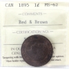 Image 1 : 1-cent 1895 ICCS MS62 Red & Brown