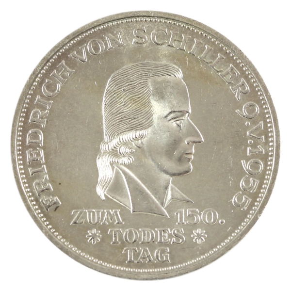 Germany-Federal Republic Silver 1955F 150th Anniversary - Death of Friedrich von Schiller