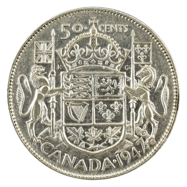 50-cent 1947 Maple Leaf VF30