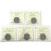 Image 1 : 25-cent 2013-2015 ICCS MS65. 5pcs.