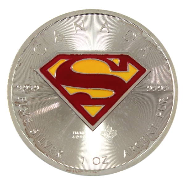 1oz 2016 $5 Superman Shield - Colourized .9999 Fine Silver Round (Tax Exempt)