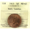 Image 1 : 1-cent 1913 ICCS MS65 Red; Landon