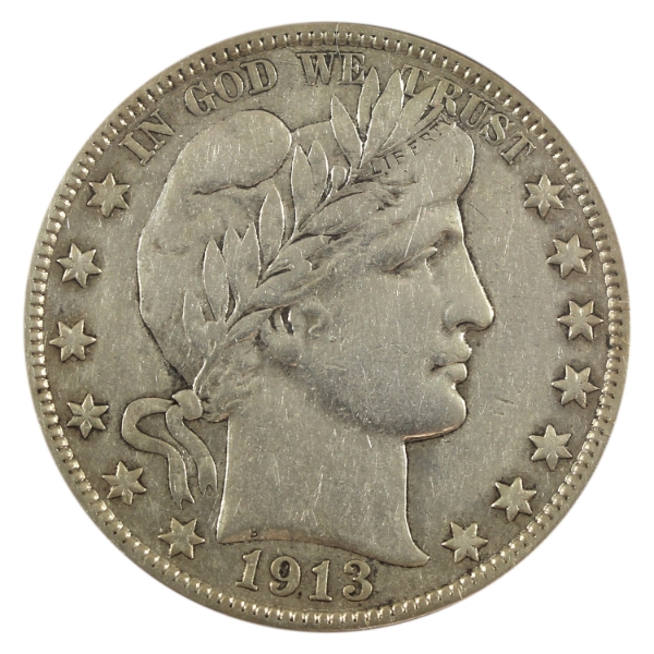 USA Silver 1913S Half Dollar EF-AU