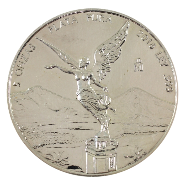 5oz Mexico 2018 Libertad .999 Fine Silver Round (Tax Exempt)