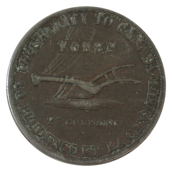 BR-717, CH-UC-3 1822 Leslie & Sons 2 Pence Token VF-EF (Light Marks)