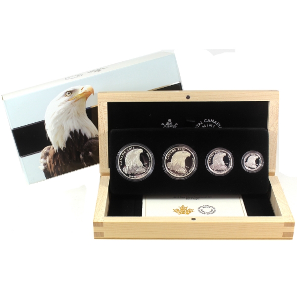 2015 Bald Eagle Fractional Fine Silver 4-coin Set (Tax Exempt)