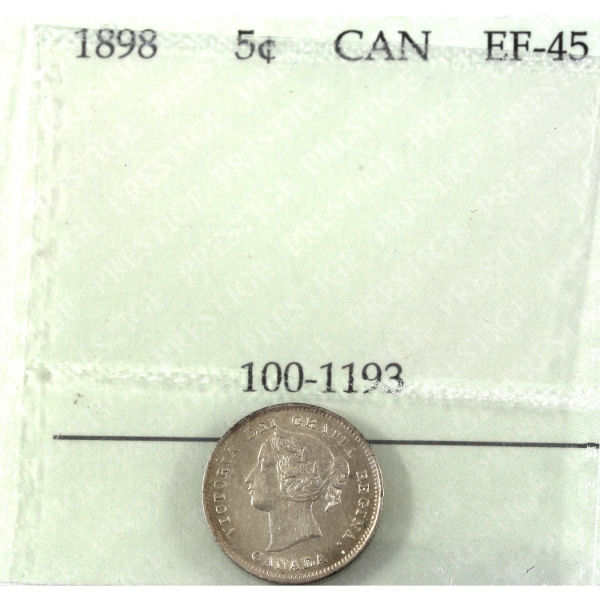 5-cent 1898 Prestige Certified EF45