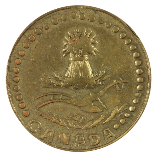 Thomas Church 1896 Ottawa Exhibition Brass Souvenir Token EF Bow 35-48