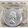 Silver $1 1963 ICCS PL66 Heavy Cameo