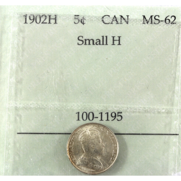 5-cent 1902H Small H Prestige MS62