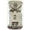 Image 1 : 2oz RSSC Hammered Skull & Swords .999 Fine Silver Bar (Tax Exempt)