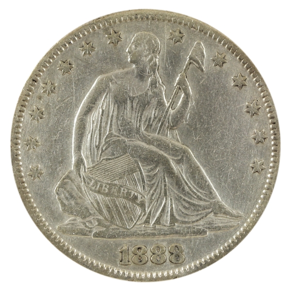 USA Silver 1888 Seated Liberty Half Dollar VF-EF