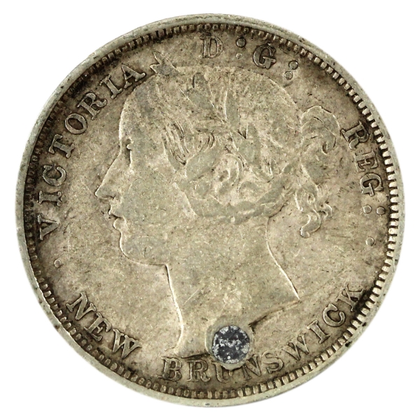 New Brunswick 20-cent 1862 F-VF (Holed)