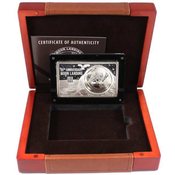 USA 2019 Most Famous Coin Bar Series- 50th Ann. of the Moon Landing 26.73g Coin Inside of 2oz Bar