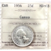 25-cent 1954 ICCS MS63 Cameo